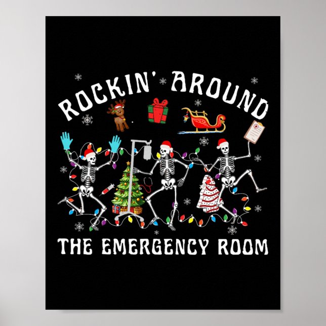 Affiche Rockin autour de la salle d'urgence Skeleton Er Nu (Devant)