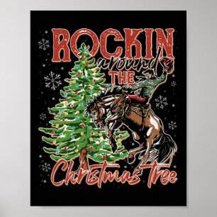 Affiche Rockin' Autour De L'Arbre À Cowboy De Noël Père No