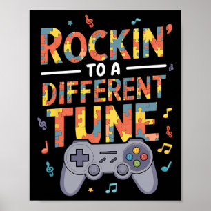 Affiche Rockin To Different Tune Gamer Sensibilisation à l