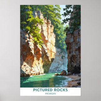Affiche Rocks, Michigan, Paysage magnifique