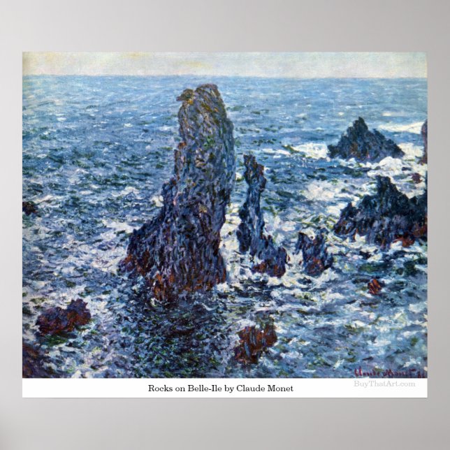 Affiche Rocks sur Belle-Île par Claude Monet (Devant)