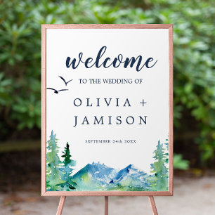 Affiche Rocky Mountain Destination Mariage Bienvenue