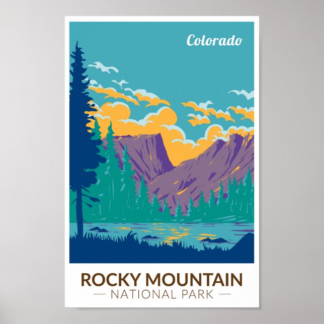 Affiche Rocky Mountain National Park Teton Range Travel (Devant)