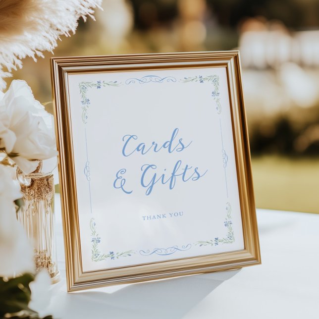 Affiche Rococo Blue Frame Cards & Gifts (Créateur téléchargé)