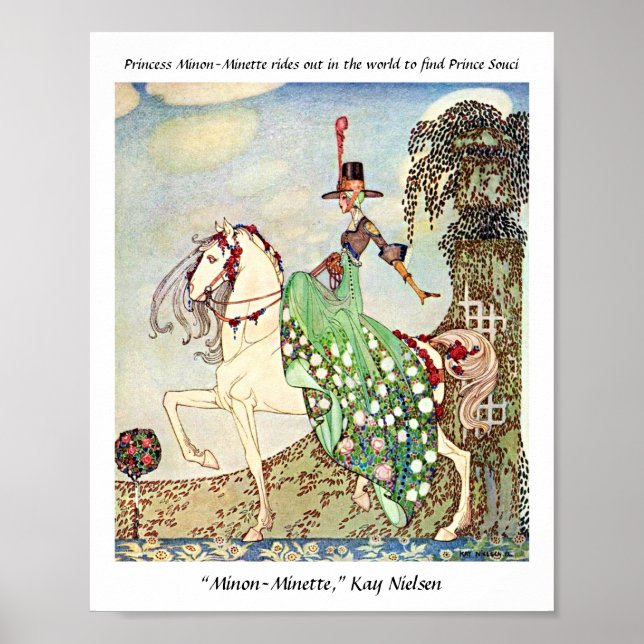 Affiche Rococo conte de fées princesse équitation (Devant)