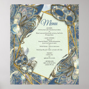 Affiche Rococo Rich Motif design avec Masques