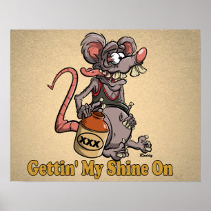 Affiche Roddy Rat Fink Style Moonshine #3 Dessin
