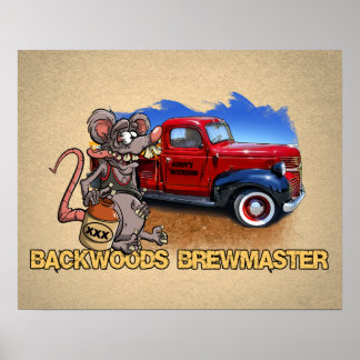 Affiche Roddy Rat Fink Style Moonshine Brewmaster dessin
