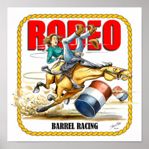 Affiche Rodeo Barrel Racer