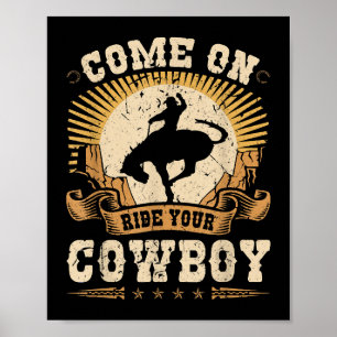 Affiche Rodeo Bronc équitation Circulez votre Cowboy Bucki