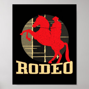 Affiche Rodeo Country Cowboys Horse Horse Équitation Vinta