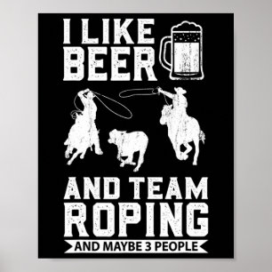 Affiche Rodeo Cowboy Barrel Racing Team Roping Horseback R