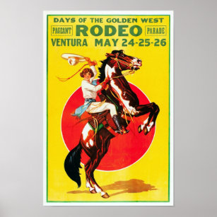 Affiche Rodéo de Ventura, 1933. Publicité vintage