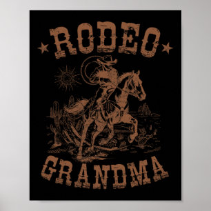Affiche Rodeo Grand-mère Western Cowboy Famille Correspond