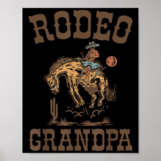 Affiche Rodeo Grandpa Cowboy Cowgirl Birthday Family Match (Devant)