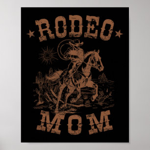Affiche Rodeo Maman Occidentale Cowboy Maman Famille Corre