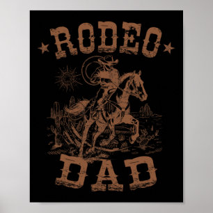 Affiche Rodeo Papa Western Cowboy Daddy Famille Correspond
