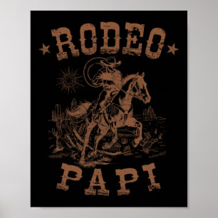 Affiche Rodeo Papi Cowboy Occidental Famille Assortie Fête