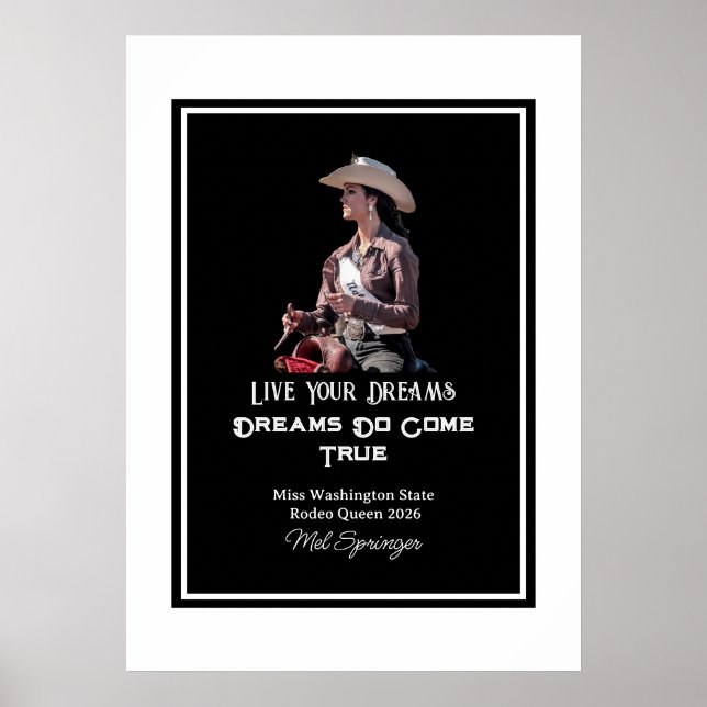 Affiche Rodeo Queen Miss Rodeo Pageant Live Your Dreams (Devant)