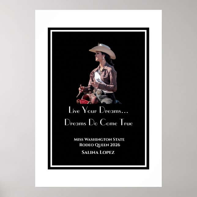 Affiche Rodeo Queen Miss Rodeo Pageant Live Your Dreams (Devant)