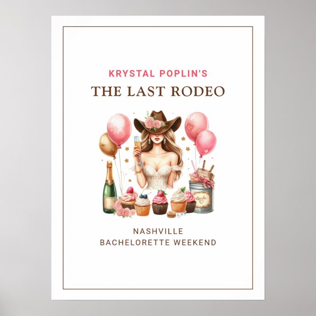 Affiche Rodéo Western Cowgirl (Devant)