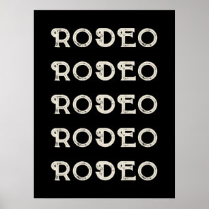 Affiche Rodeo Western Typographie Wall Art Ranch Cabine Ac