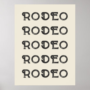 Affiche Rodeo Western Typographie Wall Art Ranch Cabine Ac