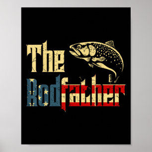 Affiche Rodfather Funny Truite Voler Pêcher Papa Cadeau De
