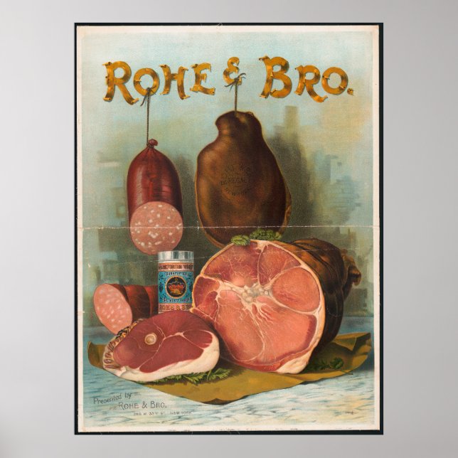 Affiche Rohe & Bro Antique Viande Ad (Devant)
