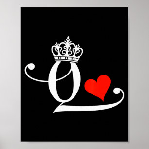 Affiche Roi & Reine de cœur Couple assorti Saint V
