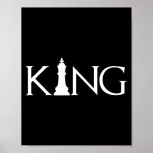 Affiche roi avec pièce d'échecs king