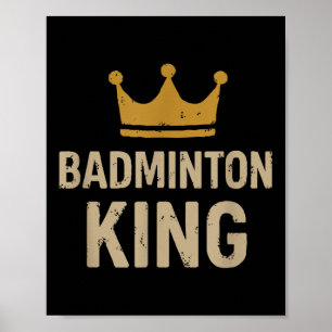 Affiche Roi Badminton - Légende Smash & Règle du tribu
