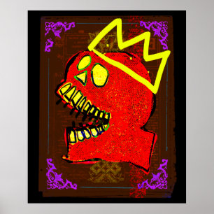 Affiche Roi Calavera Crâne Jour de l'art mort NFT
