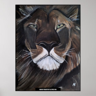 Affiche Roi des Bêtes Peinture d'Alfred Fox