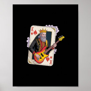 Affiche Roi des cordes de poker – Carte à jouer de guitare