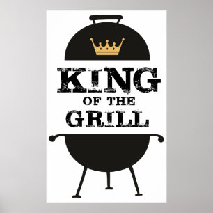 Affiche Roi Du Grill, Couronne D'Or Noir