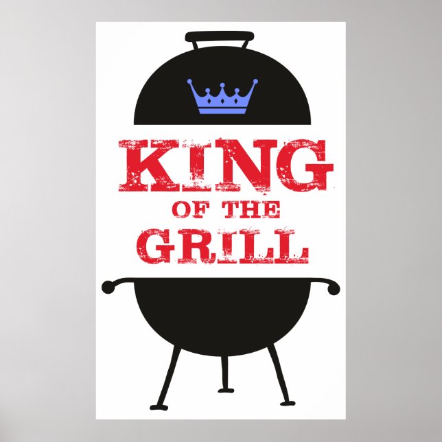Affiche Roi Du Grill, Rouge Couronne Bleue (Devant)