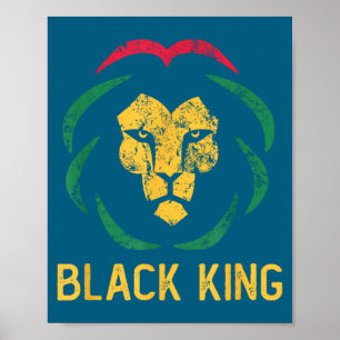 Affiche Roi lion noir Mois de l'histoire des Noirs hommes