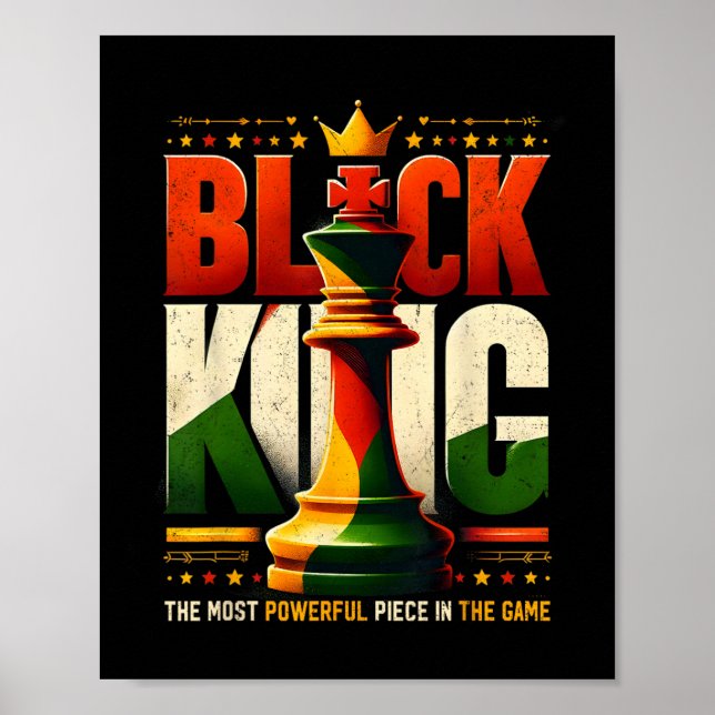 Affiche Roi Noir Inspiré Roi Noir Échecs Histoire Noire (Devant)