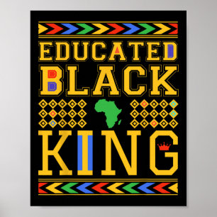 Affiche Roi Noir instruit Histoire noire des Dashiki Afric