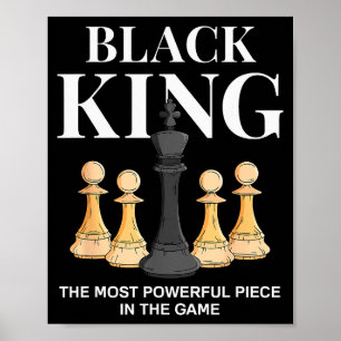 Affiche Roi Noir La Pièce La Plus Puissante Du Jeu D'Échec