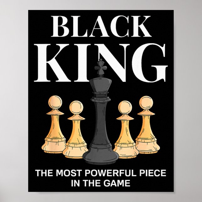 Affiche Roi Noir La Pièce La Plus Puissante Du Jeu D'Échec (Devant)