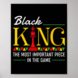Affiche Roi Noir Pièce Importante Pour Africain Afro Fier