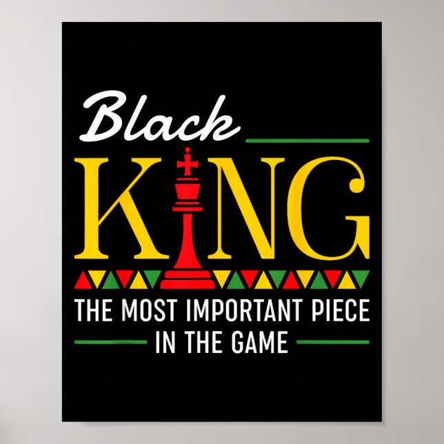 Affiche Roi Noir Pièce Importante Pour Africain Afro Fier  (Devant)