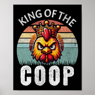 Affiche Roi Rétro De La Coop Angry Daddy Pères De Poulets