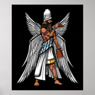 Affiche Roi sumérien antique de Dieu étranger d'Anunnaki