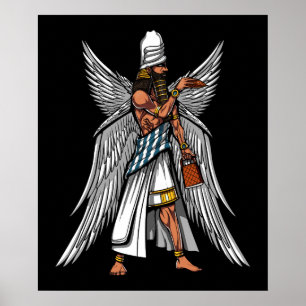 Affiche Roi sumérien antique de Dieu étranger d'Anunnaki