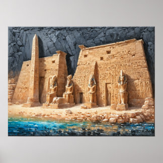 Affiche Rois de l'Egypte antique Dendera Temple