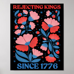 Affiche Rois Refusant Rétro Depuis 1776 Femmes Florales Bo
