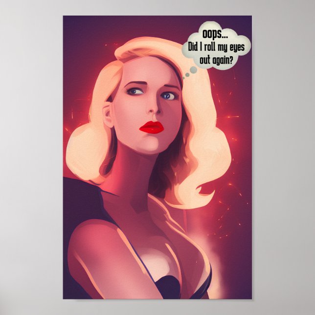 Affiche "Roll My Eyes Out Loud" Drôle Pop Art Canvas Post (Devant)